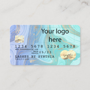 add your logo pastel unicorn liquid Credit Card