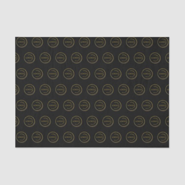 Add Your Logo  Pattern Professional Black Tissue Paper (Front)
