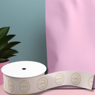 Add Your Logo  Pattern Professional Light Blush Grosgrain Ribbon