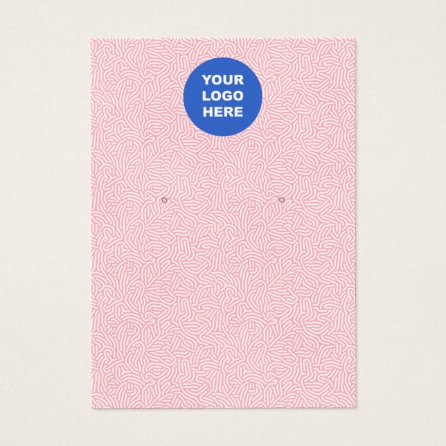 Add Your Logo  Pink Pattern Earring Display Card (Front)