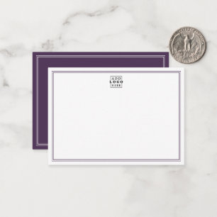 Add Your Logo Plum Double Border Business Card