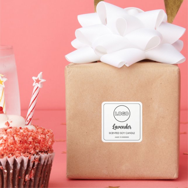 Add Your Logo Product minimalist modern trendy Square Sticker (Party)