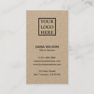 Add Your Logo Professional Vertical Kraft Paper Business Card