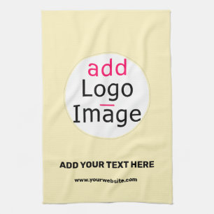Add Your Logo Promo Customisable Vanilla Yellow Tea Towel