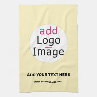 Add Your Logo Promo Customisable Vanilla Yellow Tea Towel
