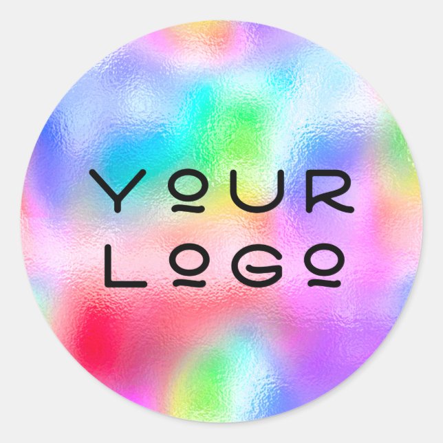 Add Your Logo Promotional Small Business Holograph Classic Round Sticker (Front)
