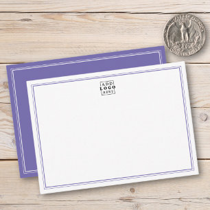 Add Your Logo Purple Double Border Business Card