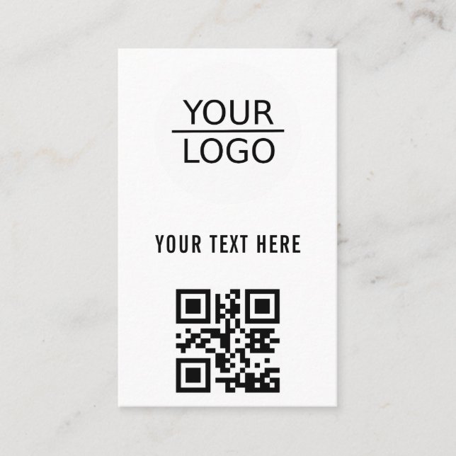 Add your Logo QR Code Custom Text Promotion Business Card (Front)