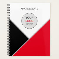 Add Your Logo Red Black White Appointment Book