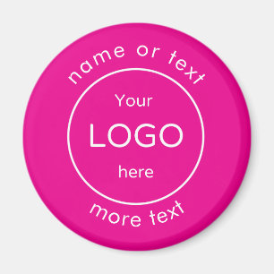 Add your logo red Business company pink Magnet