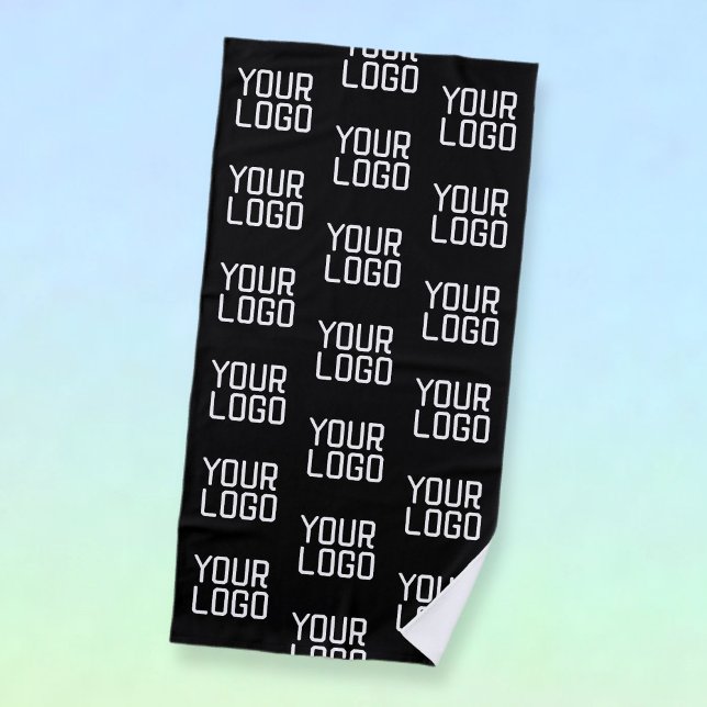 Add Your Logo Repeating Pattern Editable Template Beach Towel (Creator Uploaded)