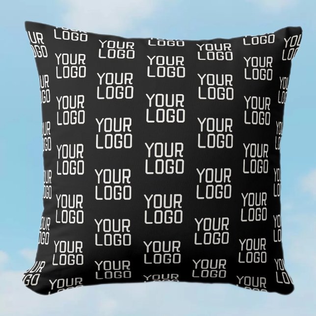 Add Your Logo Repeating Pattern Editable Template Cushion (Creator Uploaded)