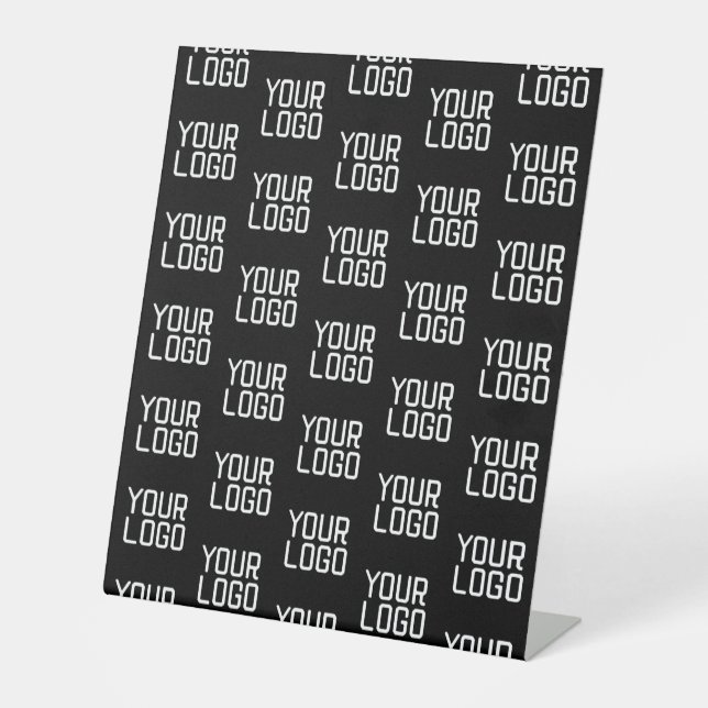 Add Your Logo Repeating Pattern Editable Template Pedestal Sign (Front)