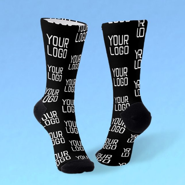 Add Your Logo Repeating Pattern Editable Template Socks (Creator Uploaded)