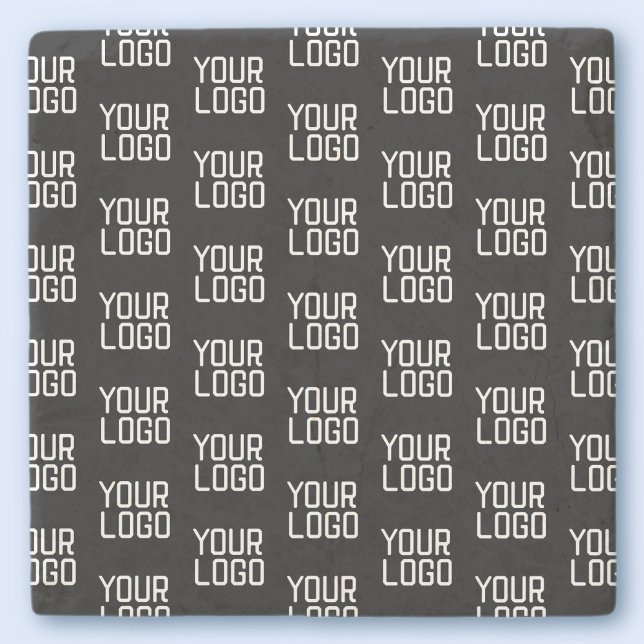 Add Your Logo Repeating Pattern Editable Template Stone Coaster (Creator Uploaded)