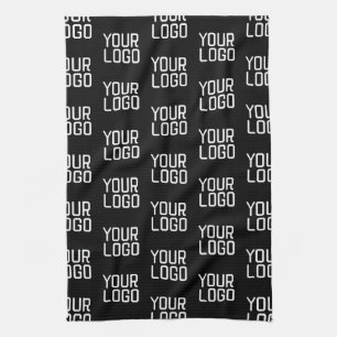 Add Your Logo Repeating Pattern Editable Template Tea Towel