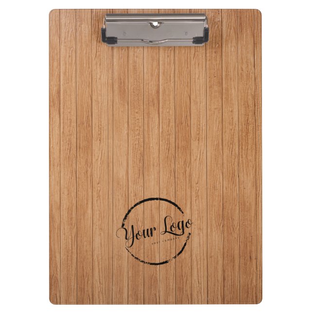 Add your logo rustic barn wood  clipboard (Front)