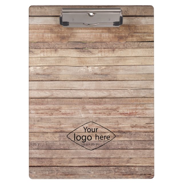 Add your logo rustic barn wood  clipboard (Front)