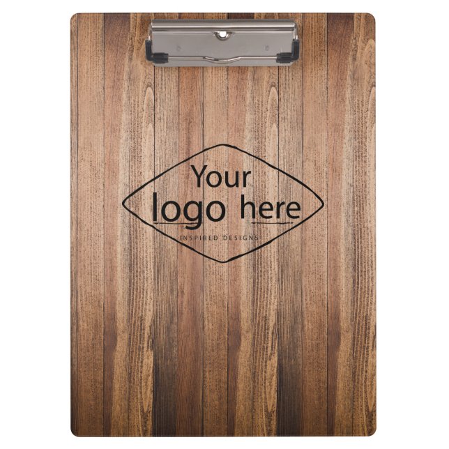 Add your logo rustic barn wood clipboard (Front)