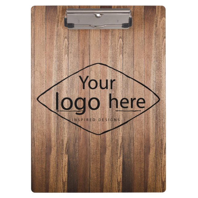 Add your logo rustic barn wood clipboard (Front)
