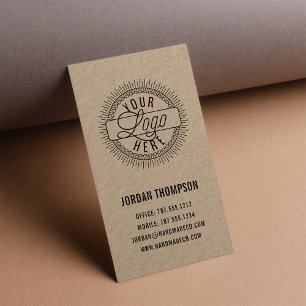 Add Your Logo   Rustic Modern Kraft Business Card