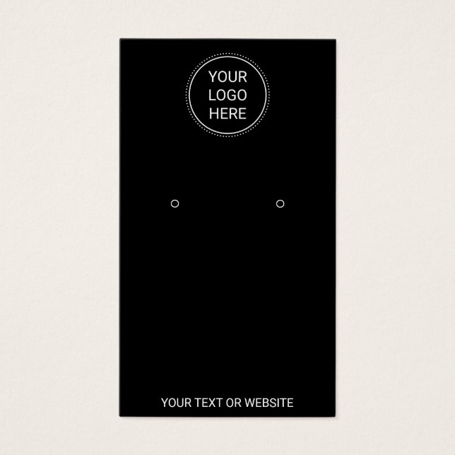 Add Your Logo Simple Black Earring Display Card (Front)