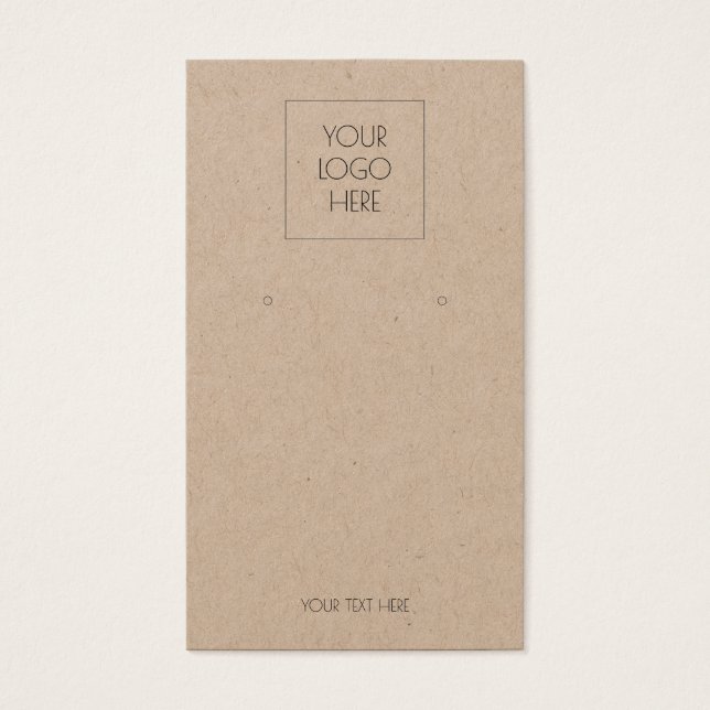Add Your Logo Simple Earring Kraft Display Card (Front)