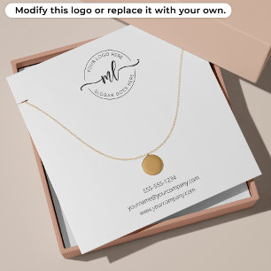 Add Your Logo Simple Initial Necklace Display Card