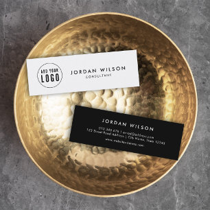 Add Your Logo Simple Minimalist Editable Colour Mini Business Card