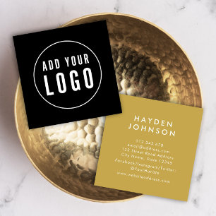 Add Your Logo Simple Modern Editable Colour Square Business Card