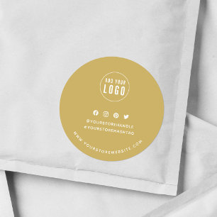 Add Your Logo Social Media Custom Colour Branding Classic Round Sticker