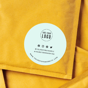 Add Your Logo Social Media Custom Colour Branding Classic Round Sticker