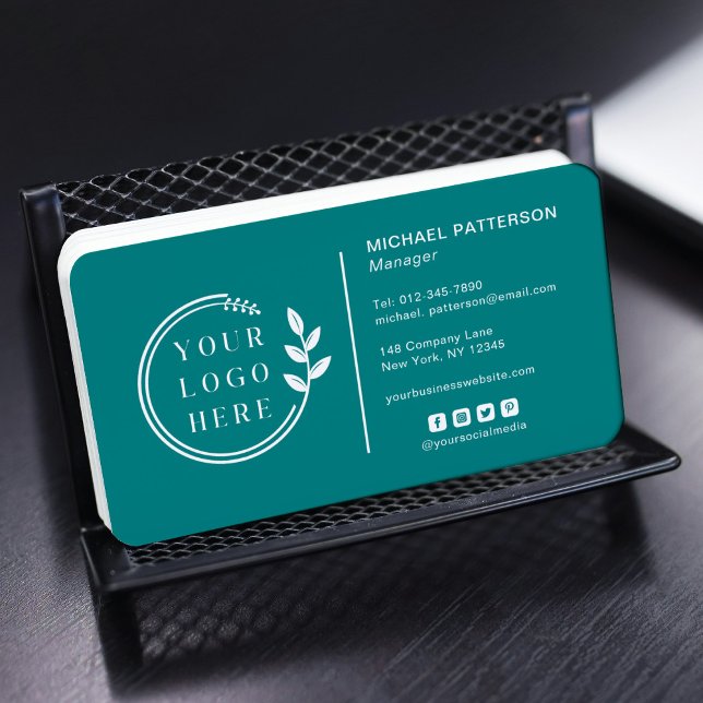 Add Your Logo Social Media QR Code Corporate Business Card (Creator Uploaded)