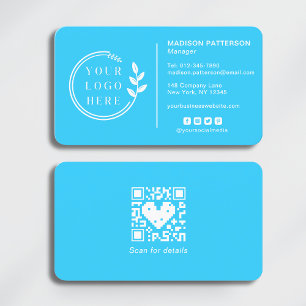 Add Your Logo Social Media QR Code Corporate Business Card