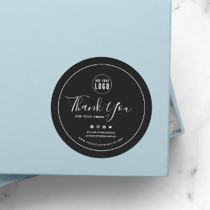 Add Your Logo Social Media Thank You Custom Colour Classic Round Sticker