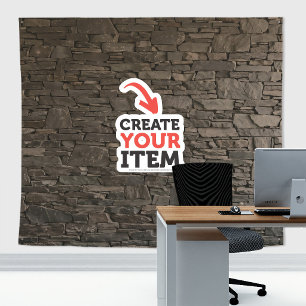 Add your logo Stone Slates Zoom Backdrop Brown Tapestry
