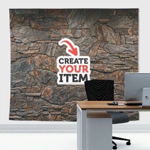 Add your logo Stone Slates Zoom Backdrop Cornish Tapestry