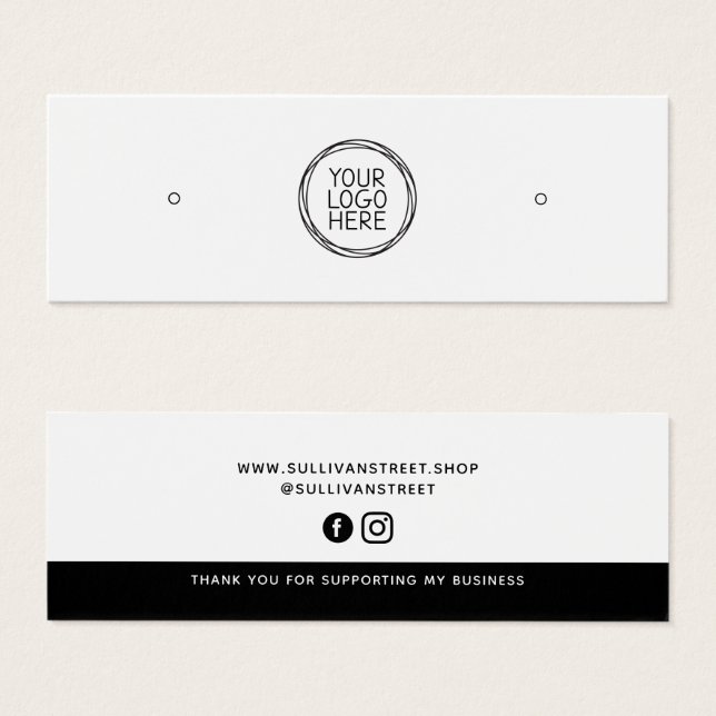 Add Your Logo Stud Earrings Display Card (Front & Back)