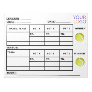 Add Your Logo Tennis Score Pad Tennis Score Sheets