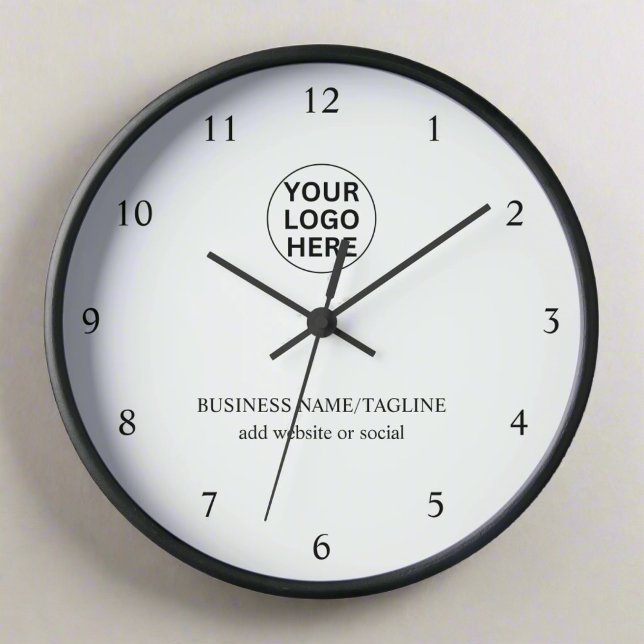 Add Your Logo & Text Here l Promotional White Clock (Creator Uploaded)