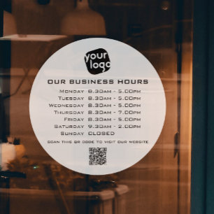 Add Your Logo Text QR Code Business Opening Hours