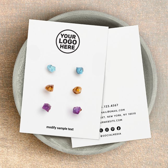 Add Your Logo Three Hole Earring Display Card (Creator Uploaded)