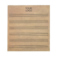 Add Your Logo Vintage Blank Sheet Music 6 Staves  