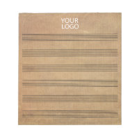 Add Your Logo Vintage Blank Sheet Music 6 Staves