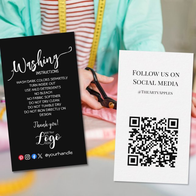 ADD YOUR LOGO washing instructions CARE CARDS (Creator Uploaded)