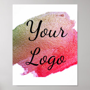 add your logo website pink green golden simple min poster