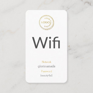 Add your Logo Wifi Network and Password on white Appointment Card