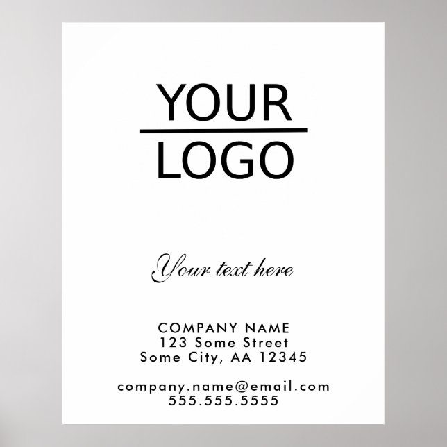 Add your Logo with Custom Text Business Promotion Poster (Front)