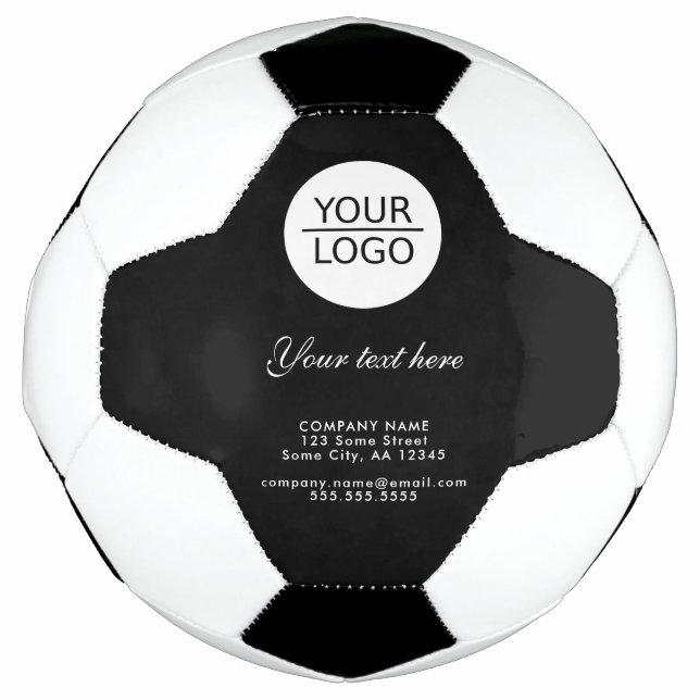 Add your Logo with Custom Text Company  Soccer Ball (Front)