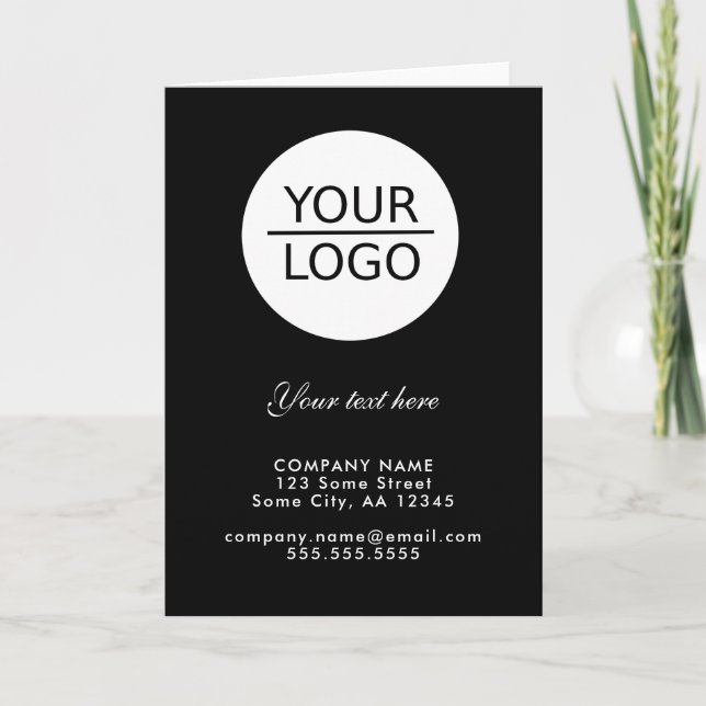 Add your Logo with Custom Text Company  Thank You Card (Front)